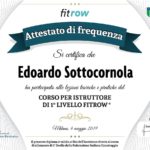 Diploma Edoardo sottocornola Istruttore 1° Livello Fitrow